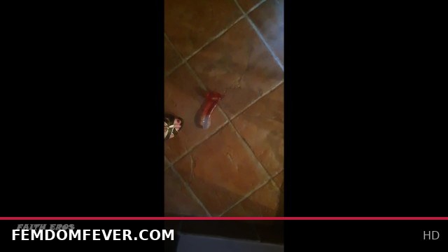 Mistress Serves Him His Own Balls For Dinner
