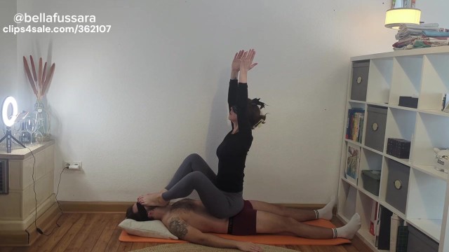 Human Yoga Mat: Facesitting and Trampling Domination Session