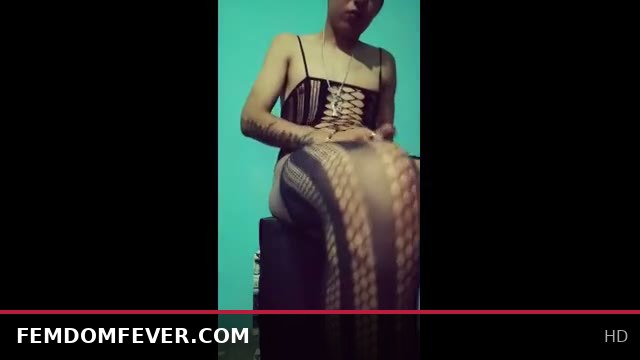 Sissy Putilla Barata Shows Off Feet and Cock While Playing Anal with Dildo in Bedroom