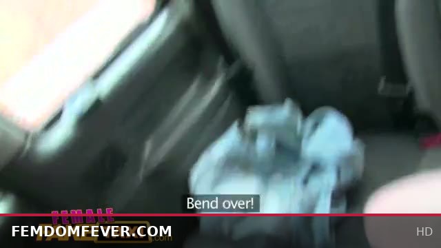 Sexy Lesbian Strap-On Ride in Female Fake Taxi Cab with Hot Action